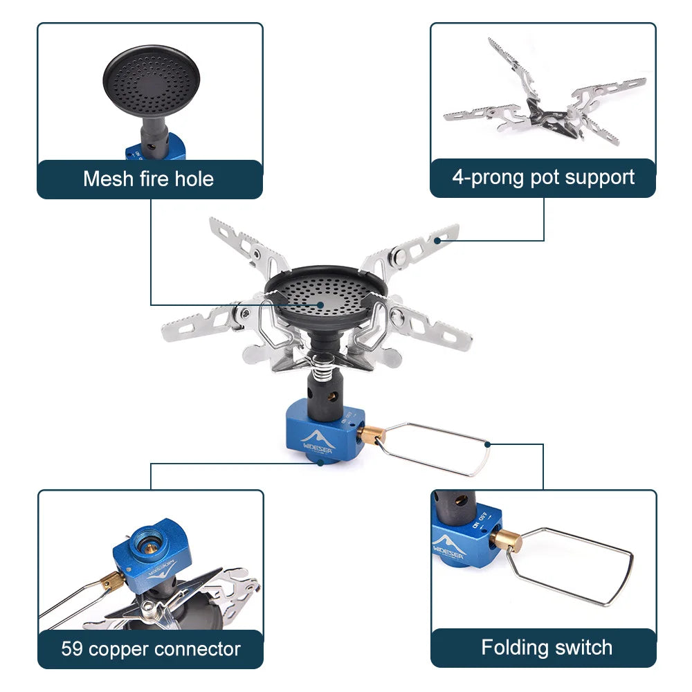 Outdoor Camping Gas Burner Outdoor Stove 3300W Camping Equipment Portable Tourist Survival Bushcraft Kitchen