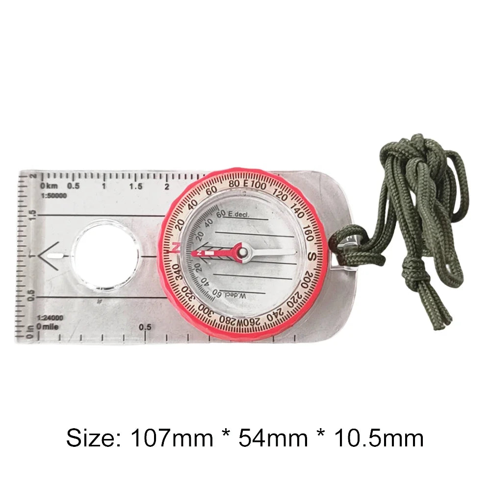 Luminous Compass High Accuracy Waterproof Adventure Warehouse Compass Multifunctional Outdoor with Magnifier for Hiking Survival