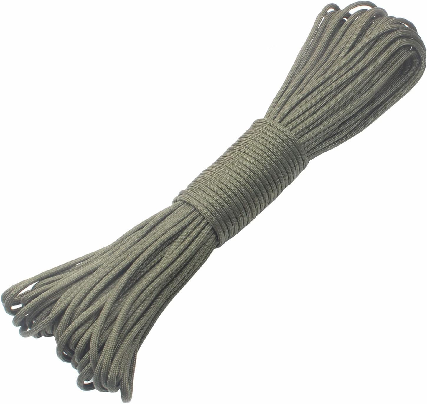 Paracord 9 Core 550 Parachute Cord Camping Rope 100FT (Army Green, 100Feet)