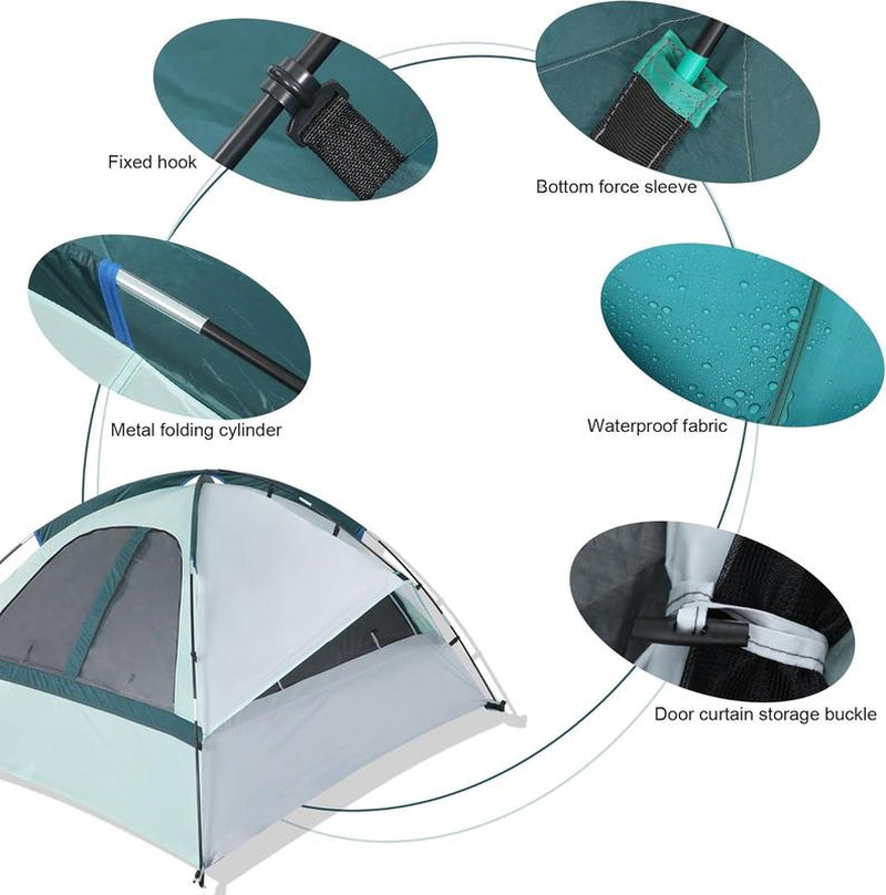 Pickup Truck Bed Tent, 5.5~6.5FT Double Layer Waterproof Camping Tent with Awning, 2-Person Capacity, 190T Polyester