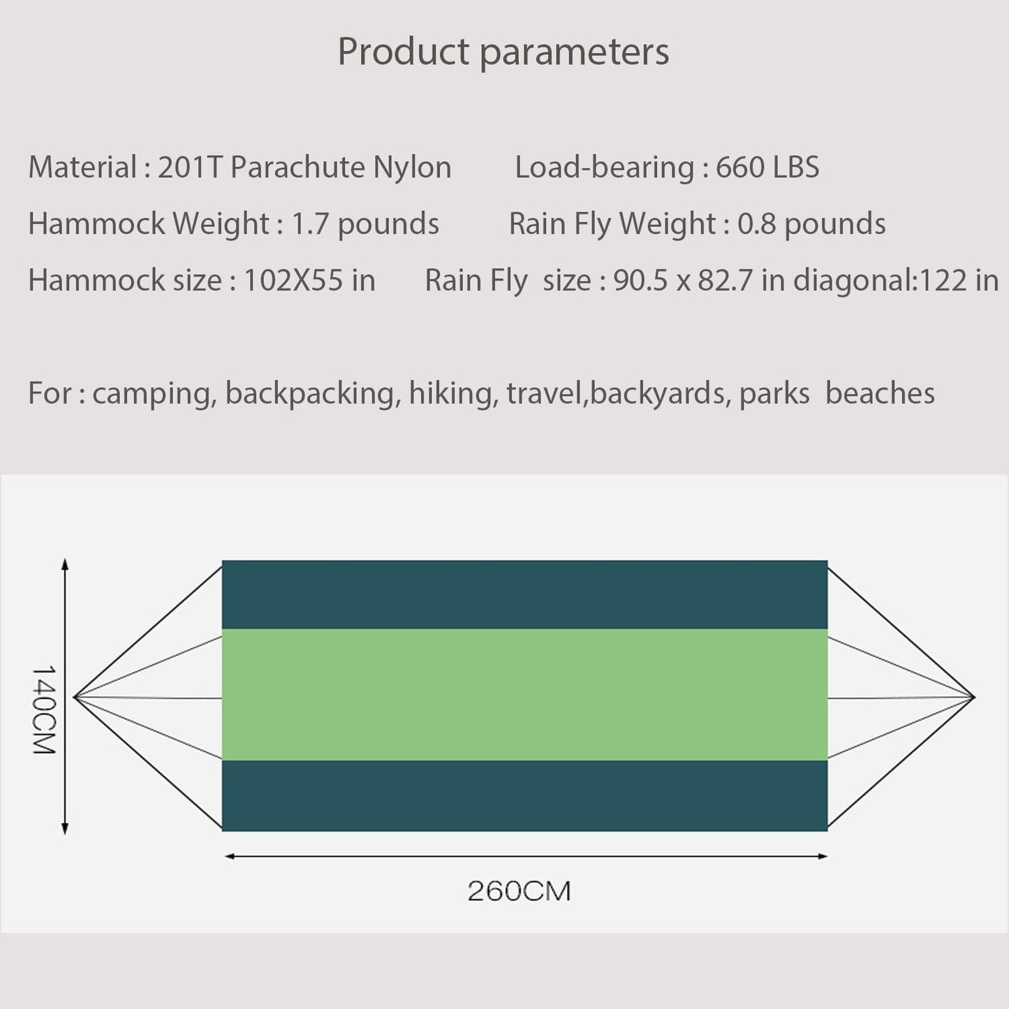 Camping Hammock with Mosquito Net and Rain Fly - Travel Hammock Bug Net - Hammock Tent for Outdoor Hiking Backpacking Travel Camping Accessories and Camping Gear…