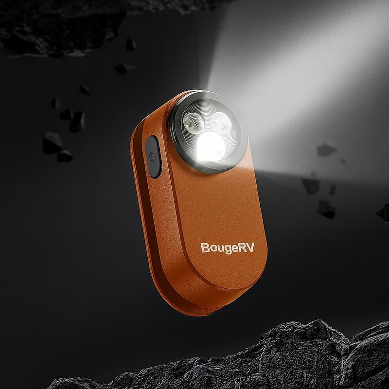 Bougerv Pocket Flashlights, Portable Clip Light, Bright 500 Lumens Mini Flashlight with 5 Modes, USB-C 600Mah Rechargeable, Magnetic Keychain Flash Light for Daily, Outdoor, Home, Work, Camping, Emergencies