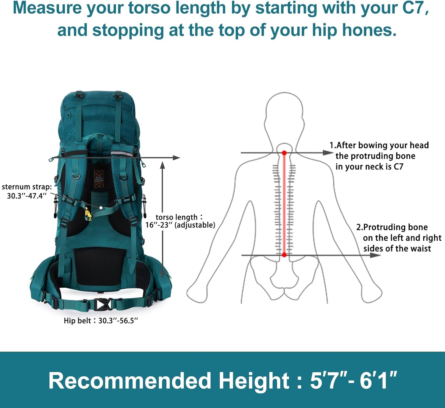 Internal Frame Hiking Backpack 50/60/65/70/80L, Mountain Climbing Camping Backpack Daypack Waterproof Rain Cover