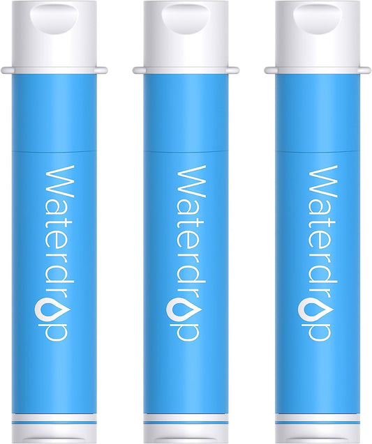 Gravity Water Filter Straw, Camping Water Filtration System, Water Purifier Survival for Travel, Backpacking and Emergency Preparedness, 1.5 Gal Bag, 0.1 Micron, 5 Stage Filtration, Blue