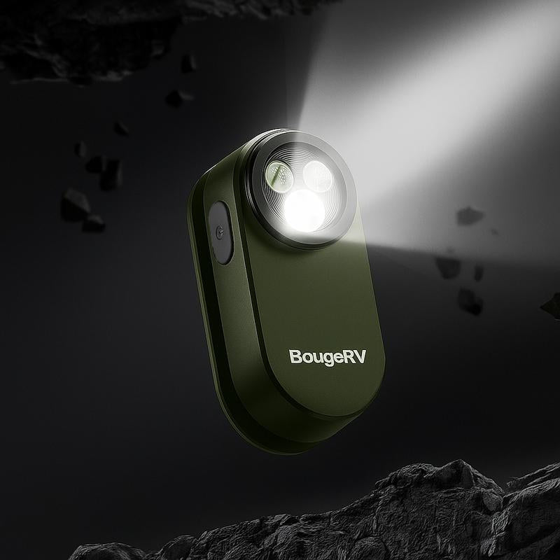 Bougerv Pocket Flashlights, Portable Clip Light, Bright 500 Lumens Mini Flashlight with 5 Modes, USB-C 600Mah Rechargeable, Magnetic Keychain Flash Light for Daily, Outdoor, Home, Work, Camping, Emergencies