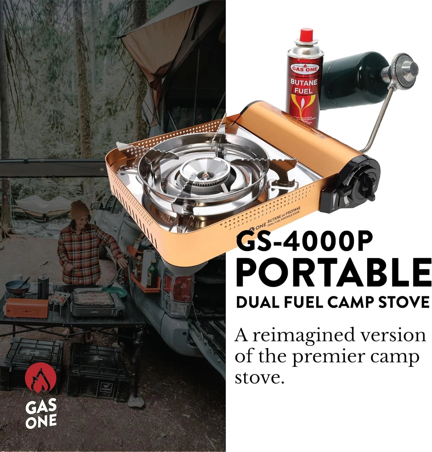 GS-4000P 1-Burner 120,000 BTU Propane or Butane Outdoor Stove with Carrying Case