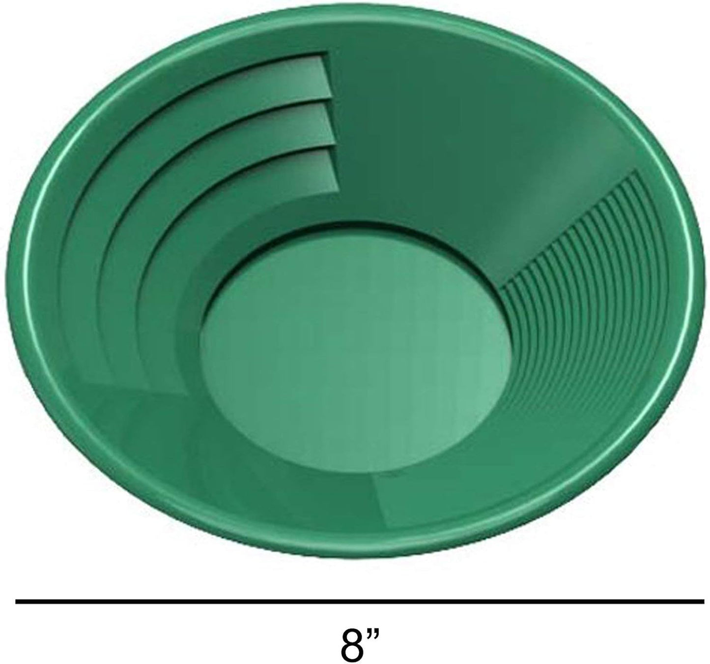 8 Inch Gold Pan with Dual Riffles for Gold Prospecting, Green