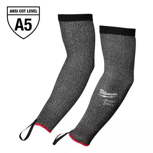 16 In. Black 4-Way Stretch Cut 5 Resistant Protective Arm Sleeves