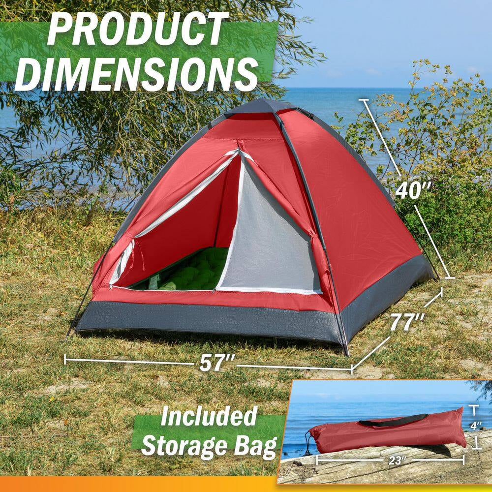 2-Person Brick Red Happy Camper Tent