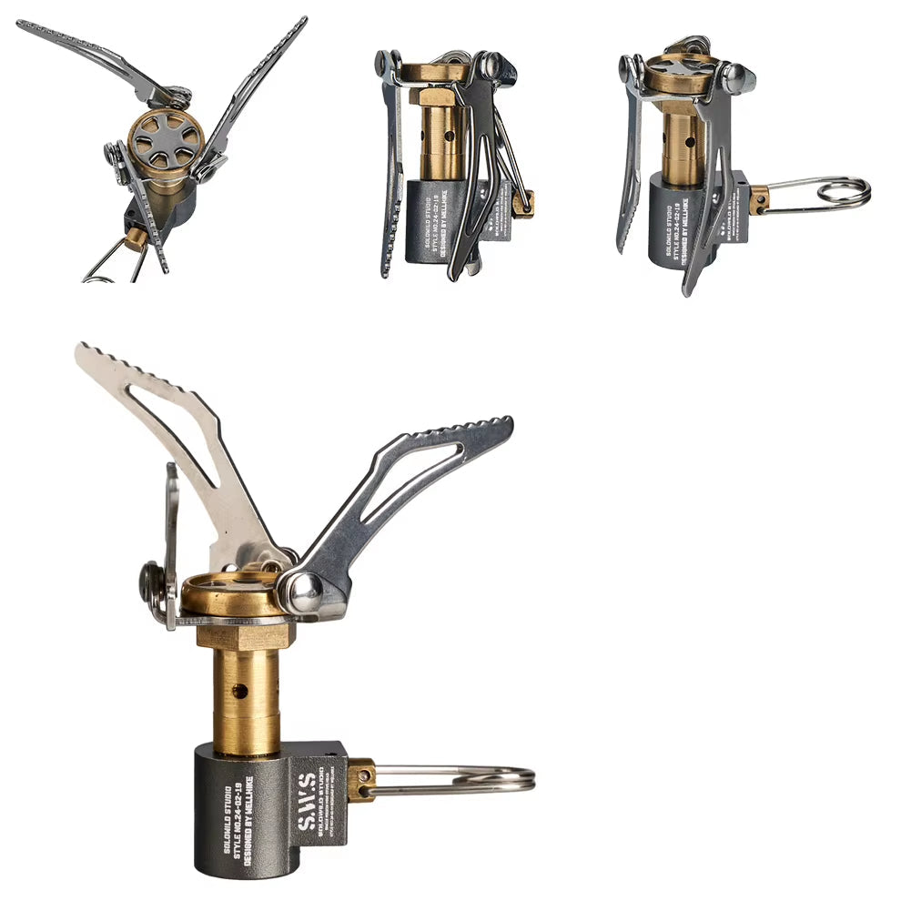 Folding Camping Stove Camping Stove Stand Burner Lightweight Mini Gas Stove Portable Survival Furnace for Outdoor Cooking
