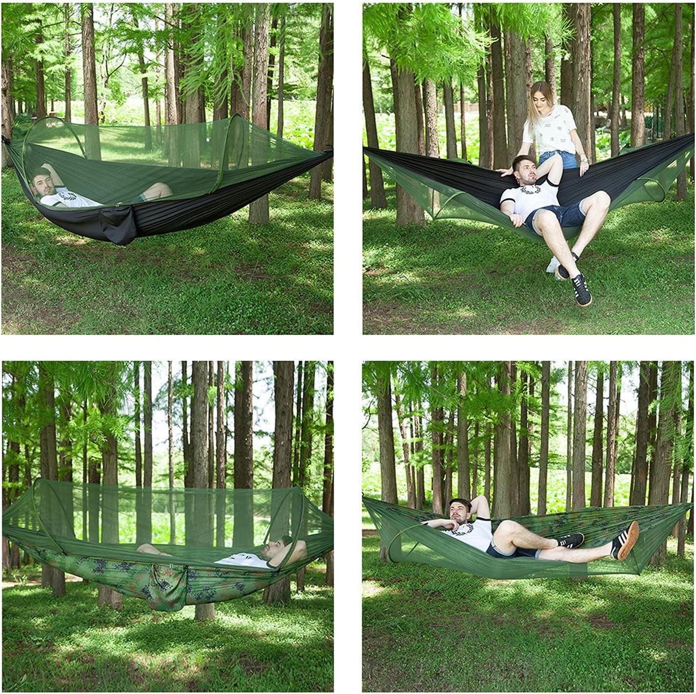 Camping Hammock with Mosquito Net and Rain Fly - Travel Hammock Bug Net - Hammock Tent for Outdoor Hiking Backpacking Travel Camping Accessories and Camping Gear…