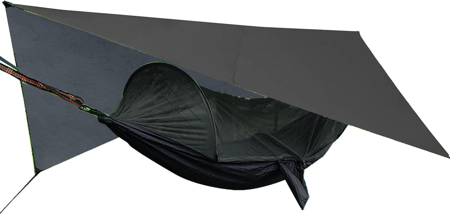Camping Hammock with Mosquito Net and Rain Fly - Travel Hammock Bug Net - Hammock Tent for Outdoor Hiking Backpacking Travel Camping Accessories and Camping Gear…