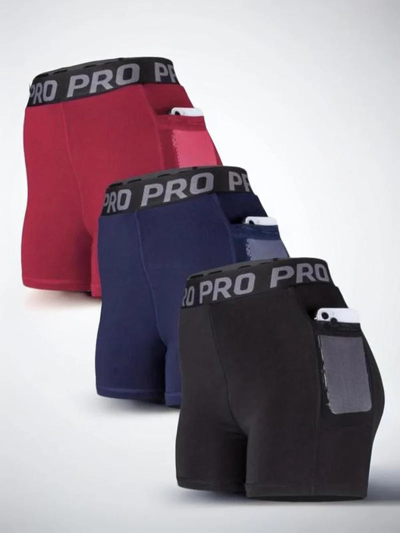 Women’s High-Waist Outdoor Gym Shorts – Breathable Mesh Pocket Fitness Shorts with Letter Tape Design, Perfect for Hiking, Running & Summer Adventures