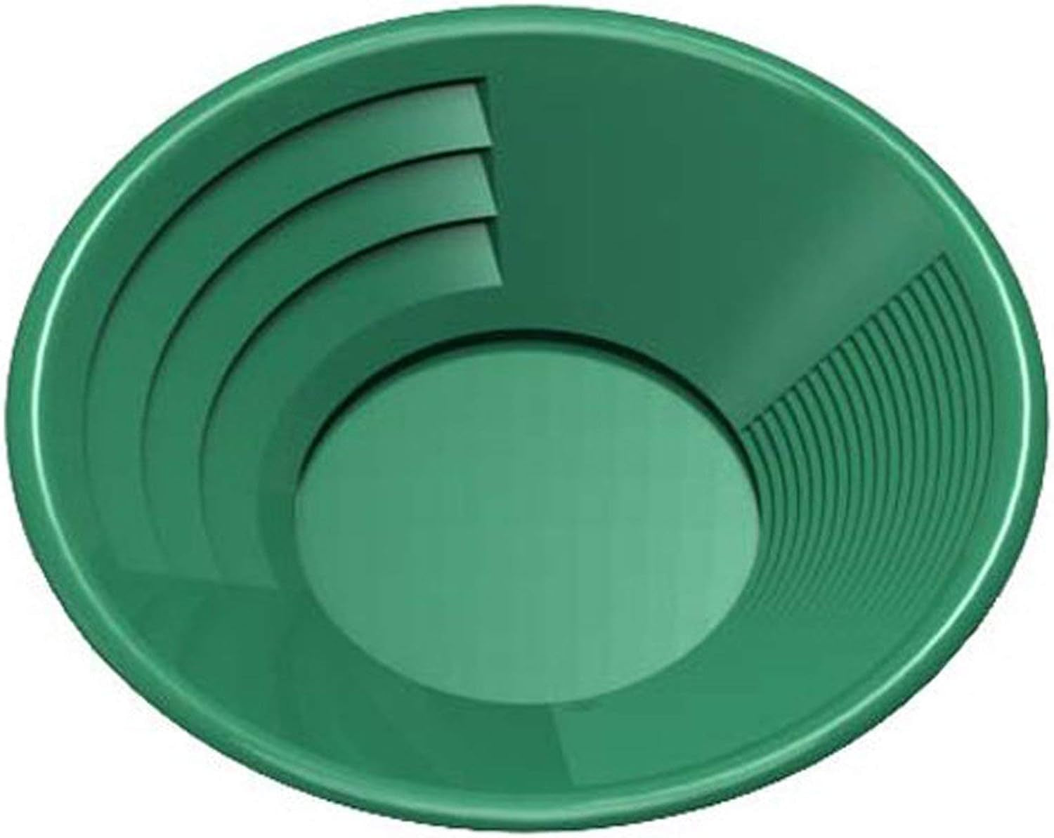 8 Inch Gold Pan with Dual Riffles for Gold Prospecting, Green