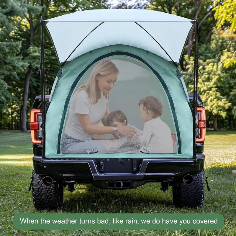Pickup Truck Bed Tent, 5.5~6.5FT Double Layer Waterproof Camping Tent with Awning, 2-Person Capacity, 190T Polyester