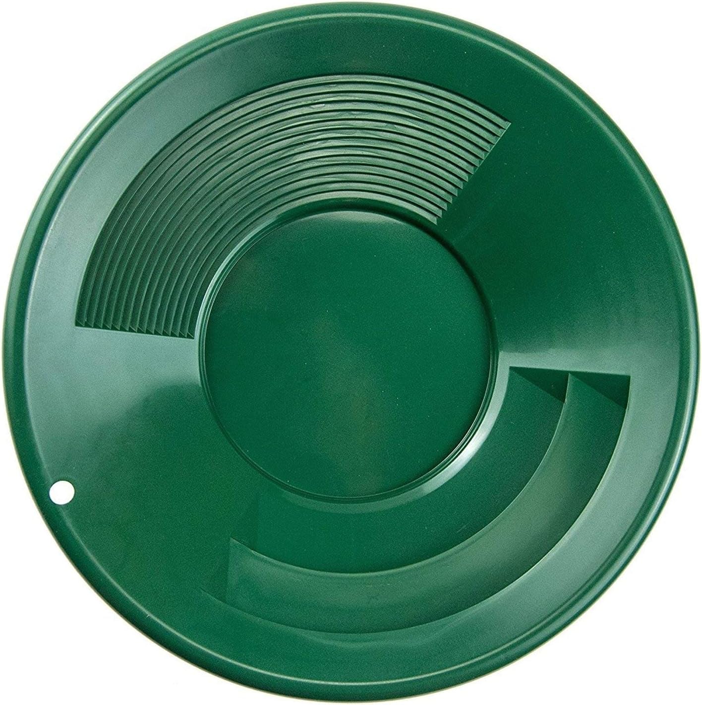8 Inch Gold Pan with Dual Riffles for Gold Prospecting, Green