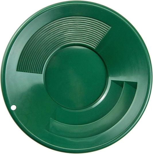 8 Inch Gold Pan with Dual Riffles for Gold Prospecting, Green