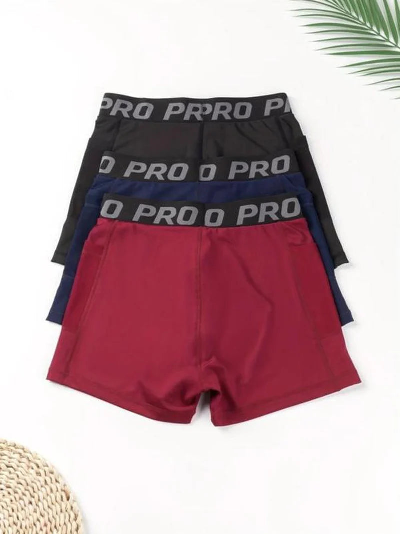 Women’s High-Waist Outdoor Gym Shorts – Breathable Mesh Pocket Fitness Shorts with Letter Tape Design, Perfect for Hiking, Running & Summer Adventures