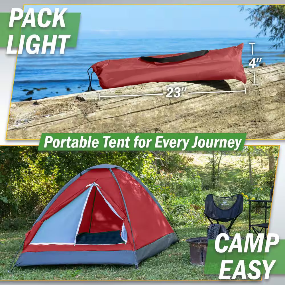 2-Person Brick Red Happy Camper Tent