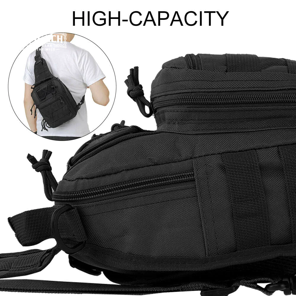 Mens Backpack Tactical Sling Shoulder Bag Molle Travel Chest Pack Outdoor Hiking