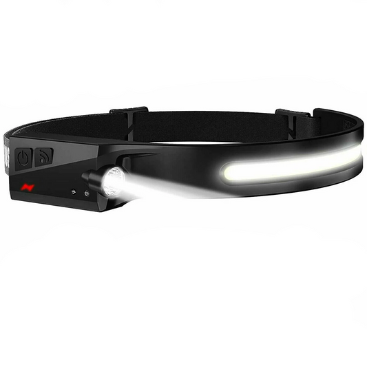 COB LED Headlamp USB Rechargeable Headlight Torch Work Light Bar Head Band Lamp