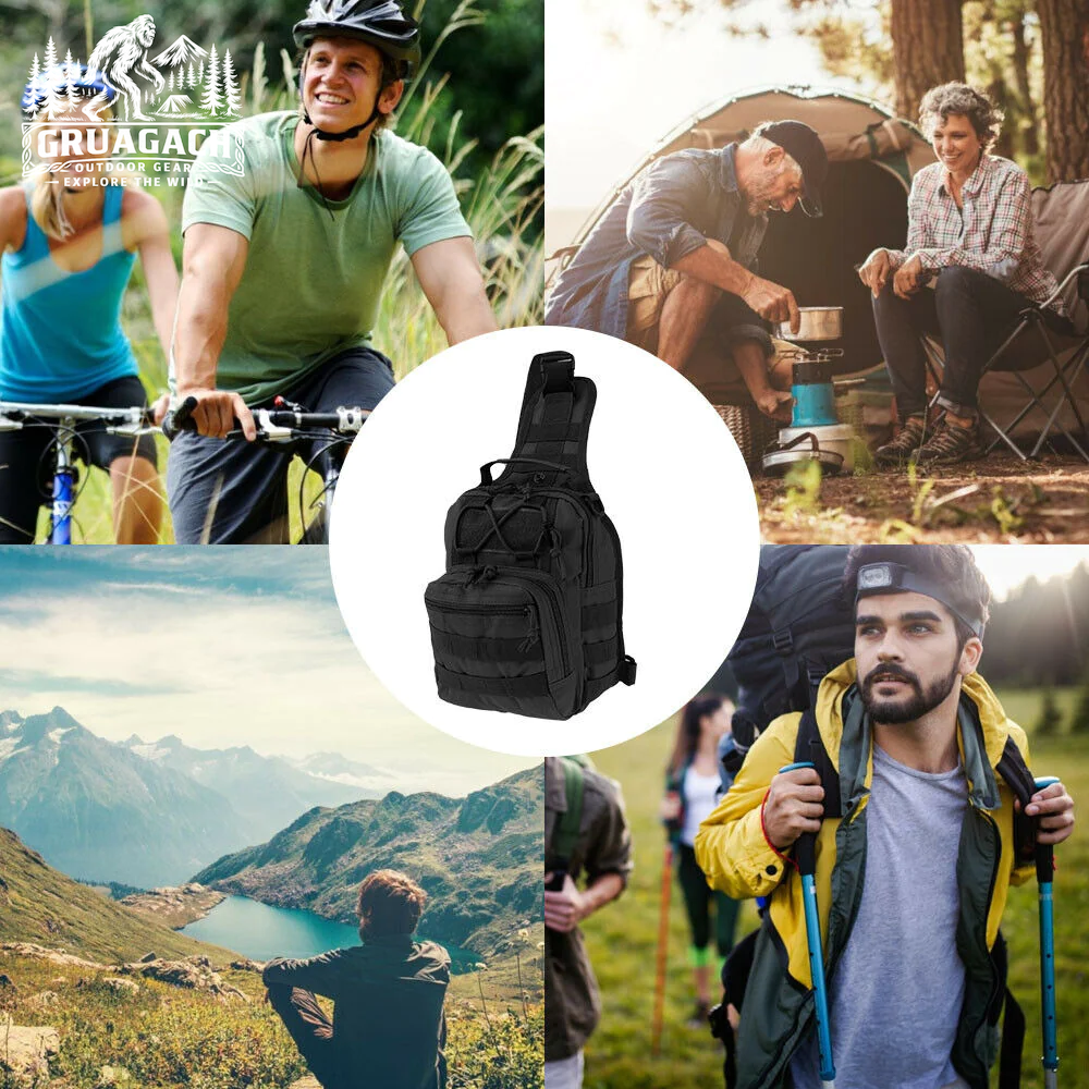 Mens Backpack Tactical Sling Shoulder Bag Molle Travel Chest Pack Outdoor Hiking