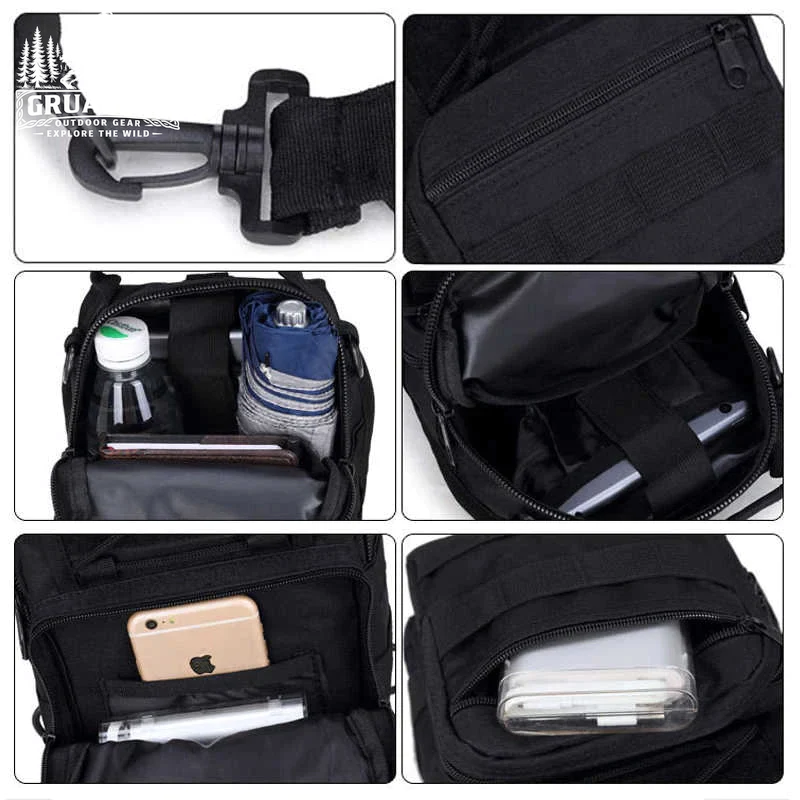 Mens Backpack Tactical Sling Shoulder Bag Molle Travel Chest Pack Outdoor Hiking