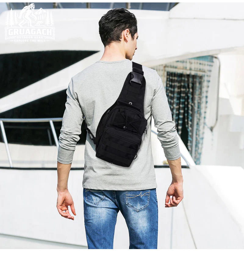 Mens Backpack Tactical Sling Shoulder Bag Molle Travel Chest Pack Outdoor Hiking