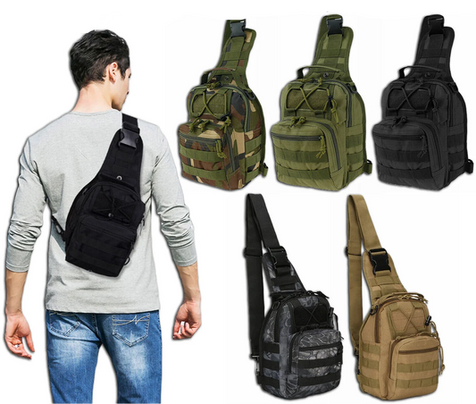 Mens Backpack Tactical Sling Shoulder Bag Molle Travel Chest Pack Outdoor Hiking